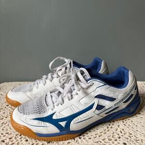 MIZUNO WAVE KAISERBURG 6 Table Tennis Shoes Men's 7 Blue White Sneakers Active